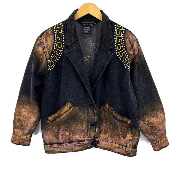 MANDALA STUDDED 1990’S VINTAGE TRUCKER JACKET - Picture 5 of 16